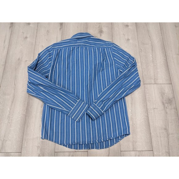Hollister Shirt Mens XL Blue Striped Long Sleeve Button Up Casual Cotton Men - Picture 6 of 9